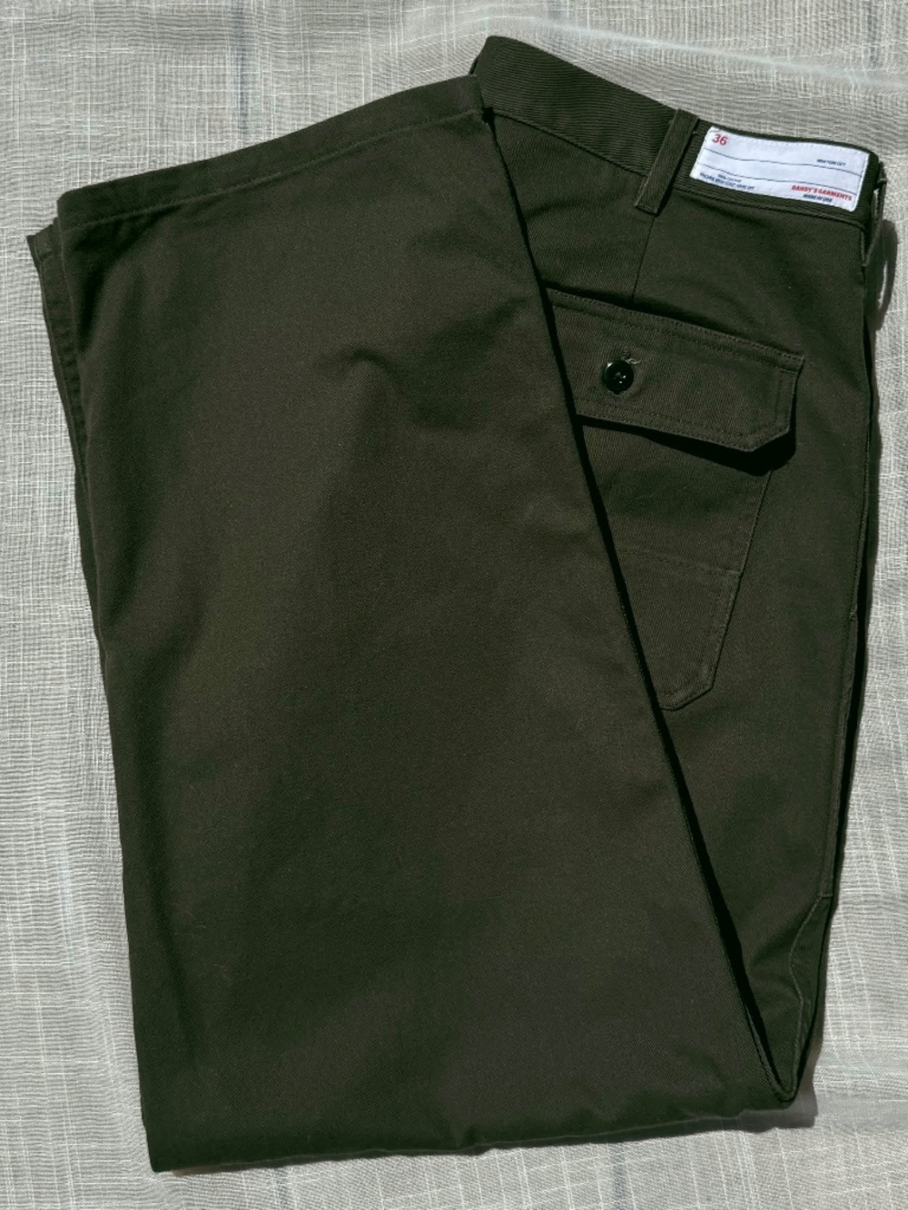 Randy's Garments Utility Cotton Twill Straight Pant Dark Olive 36